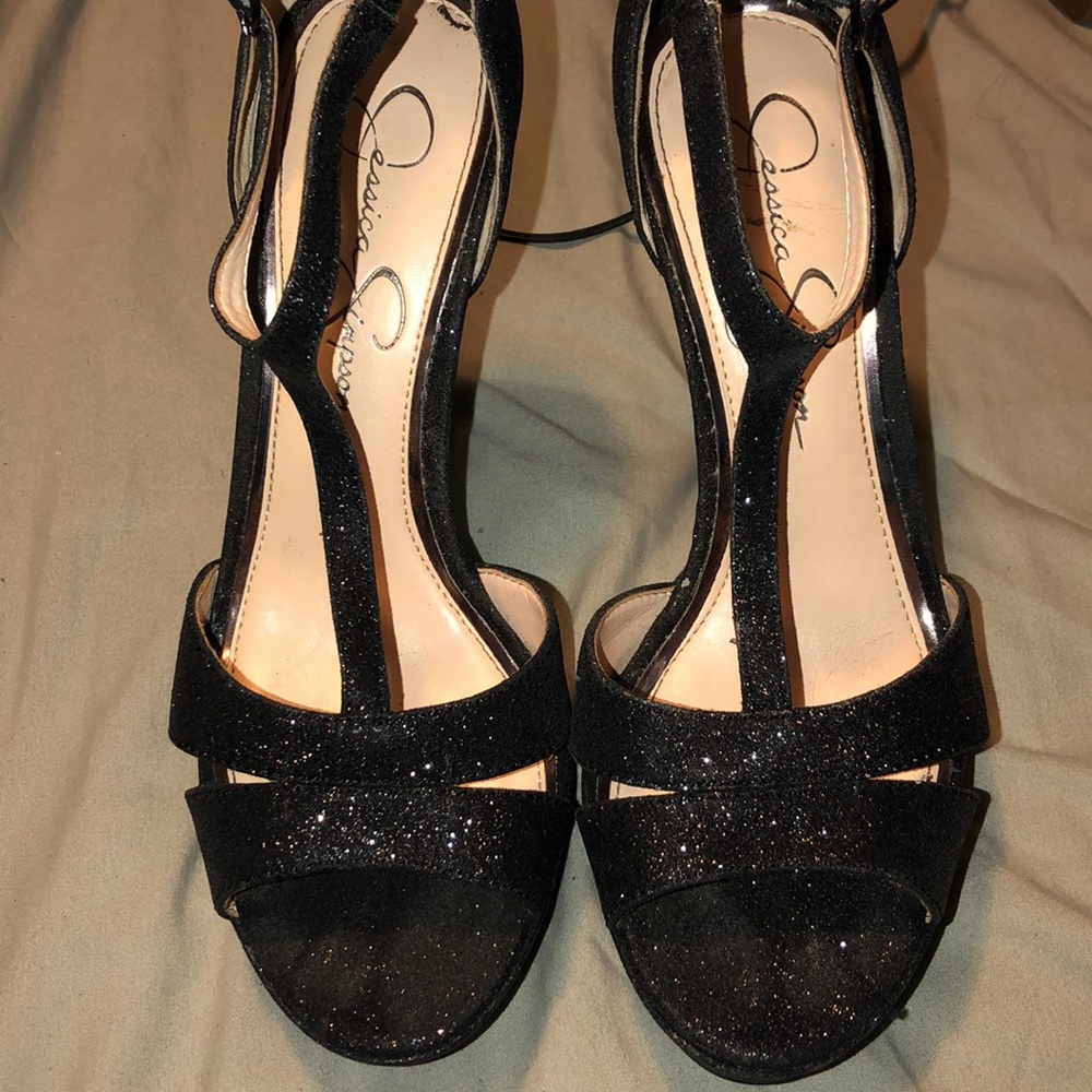 Jessica Simpson sparkly black heels
